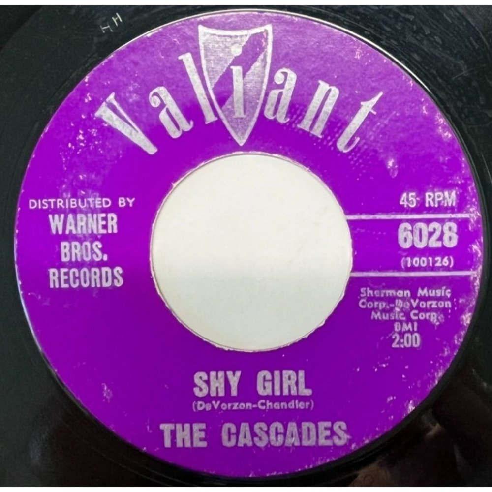 The Cascades Shy Girl / The Last Leaf 45 Teen Pop 1962 Valiant 6028